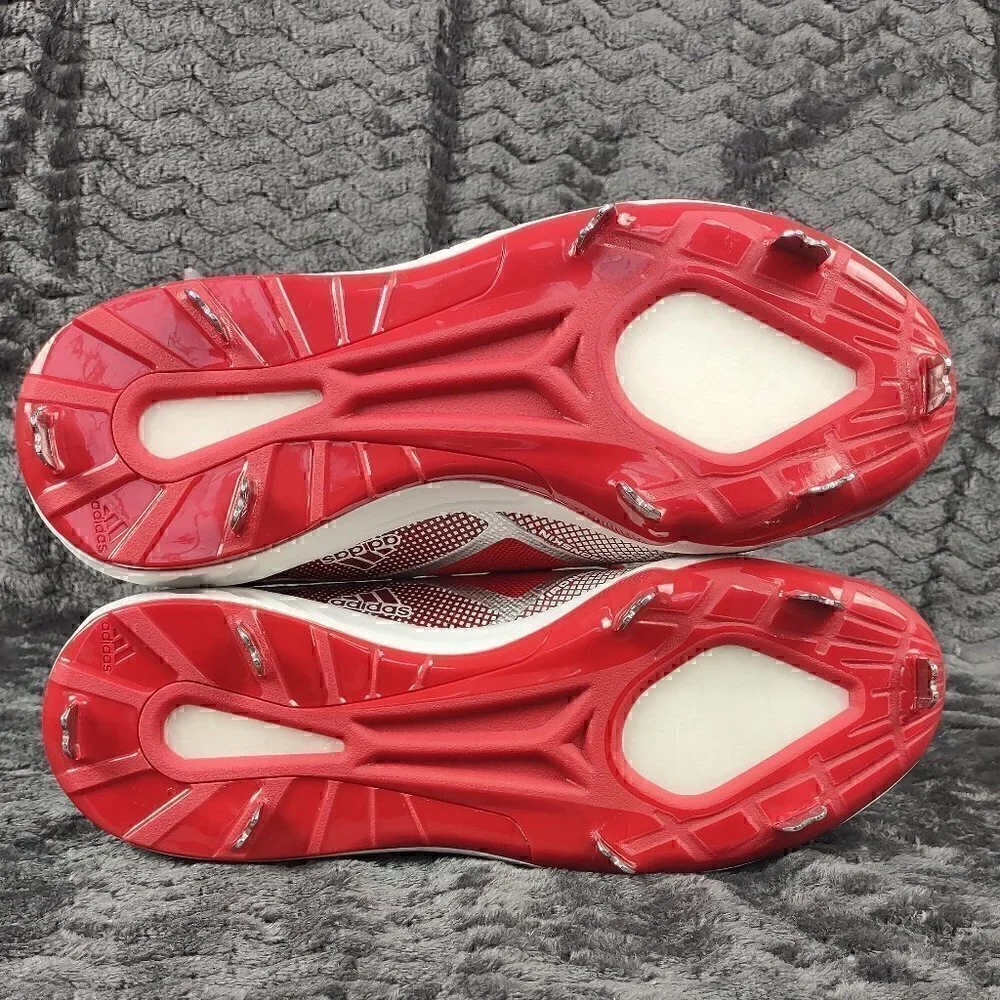 Adidas Ironskin Icon 6 Metal Baseball Cleats Red/White EG6550 Size 7 (NWT) - Picture 5 of 7